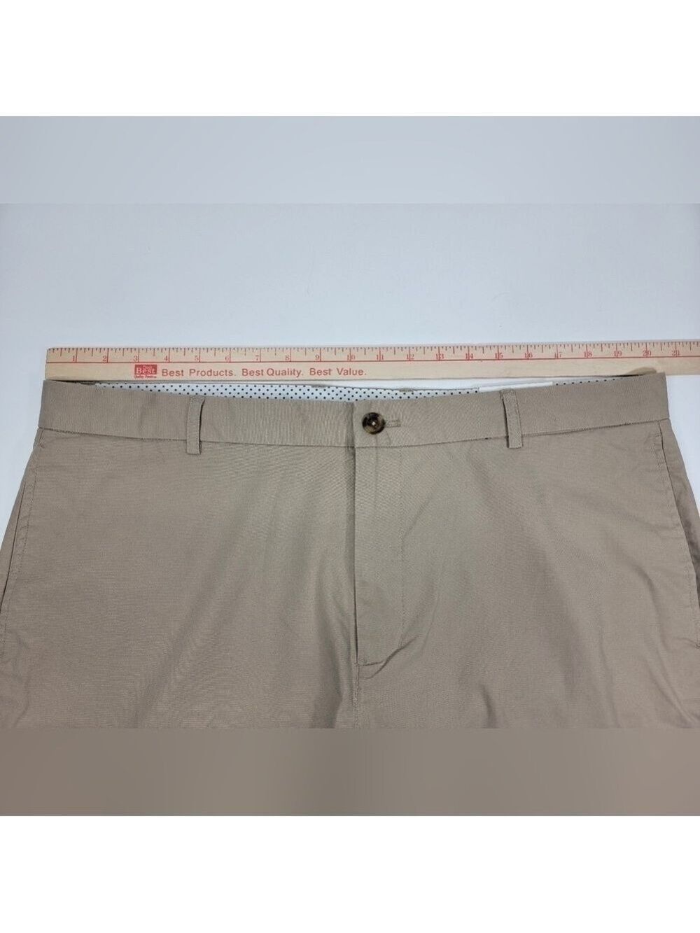NEW Tailorbyrd Stretch Chino Performance Casual Golf Shorts Men's 40 Dark Khaki - Picture 8 of 11